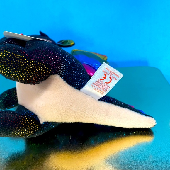 TY BEANIE BOOS NWT 2018 COLLECTIBLE ANORA SPARKLY RAINBOW BLACK WINGED DRAGON 6” - Picture 14 of 14